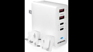 ITEHIL 100W 4 Port Portable Type C GaN Tech Wall Charger