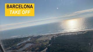 Take off from Barcelona El Prat (BCN) with Ryanair B737-800