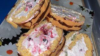 Бисквитный рулет, самый вкусный и простой!
