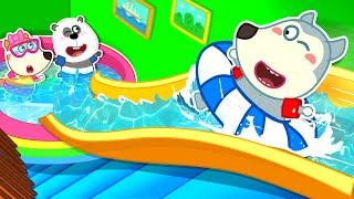 I Built a Waterpark In My House! | Kids Play Safe At Home  Wolfoo Kids Cartoon