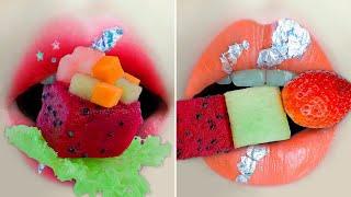 ASMR Red Dragon Fruit, Fresh Fruit SkewersTropical FruitSound Eating Show (Mouth Sounds) #shorts