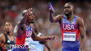 U.S. 4x400m relay team wins gold on strength of anchor Rai Benjamin | Paris Olympics | NBC Sports