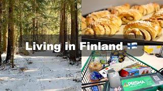 Kalevala Day | Baking Korvapuusti | Grocery Shopping | Slow Living, Silent Vlog in Finland 