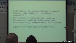 Jongsu Kim (Sogang University, Korea) / Scalar curvature decrease of some Riemannian metrics