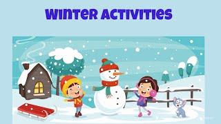 Winter Activities ️ | Vocabulary with games | Video Flashcards. Learn English For Kids