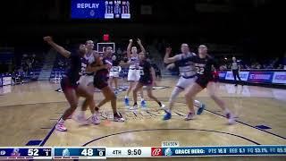 Drake's Grace Berg hits layup, is fouled vs. Belmont