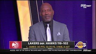 "GOAT CONVERSATION IS OVER" - James Worthy reacts to LeBron passes MJ as Lakers beat Hawks 119-102