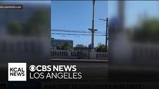 Man tries to stop brazen copper wire theft in downtown LA