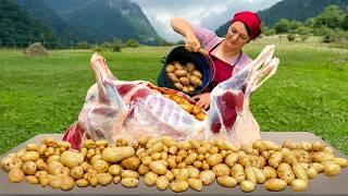 Expert Hermit Shares Secret to Cooking Whole Lamb with Potatoes