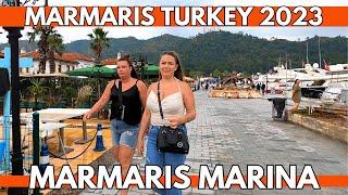 Marmaris Turkey 2023 Marmaris Marina 29 May Walking Tour-Restaurants Menu & Prices-4K UHD 60FPS