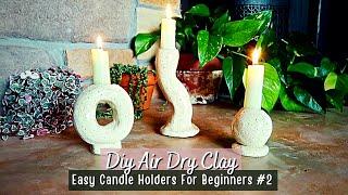 Easy Air Dry Clay Candle Holders | DIY Air Dry Clay home decor