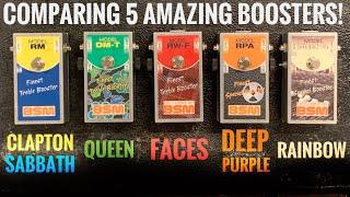 Comparing 5 Amazing Booster Pedals - Clapton vs Sabbath vs Deep Purple vs Rainbow vs Queen vs Faces