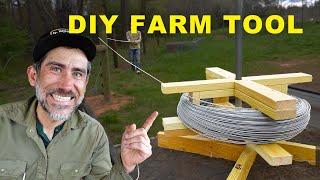 Building a Spinning Jenny to Stretch High Tensile Wire Fence