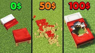 breaking bed for 0$ vs 15$ vs 50$ vs 100$