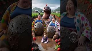 Evolution of cat: Sumo wrestler & woman sitting on dirty road with Leech #cat#cute#love#shorts