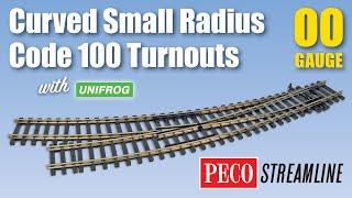 PECO Streamline OO/HO Code 100 Curved Turnouts Small Radius