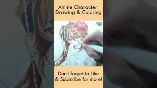 Anime Character Drawing and Coloring #Shorts