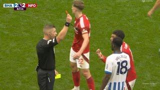 Morgan Gibbs-White, Nuno Espirito Santo and Fabian Hurzeler Red Cards Brighton vs Nottingham