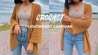 Lightweight crochet cardigan FREE crochet sweater pattern (Beginner friendly crochet projects)