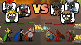 Wrathnar, Spearos, Archis VS Xiphos, Atreyos, Kytchu! Old Generals VS New Generals! Stick War: Saga