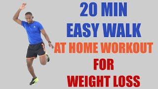 20 Minute EASY Walk at Home Workout for Fast Weight Loss 2600 Steps - 200 Calories 