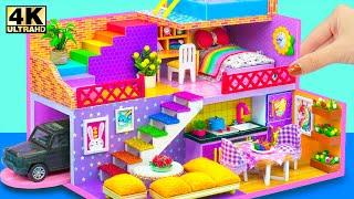 Build Colorful 3-Story House for Millionaires – Rainbow Stair & Swimming Pool | DIY Miniature House