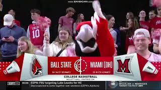 CBB Basketball on ESPNU intro Ball State at Miami OH