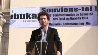 Sacha Reingewirtz - commémoration du 20e anniversaire du génocide des Tutsi du Rwanda