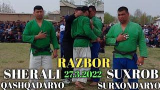 SHERALI QASHQADARYO SUXROB SURXONDARYO NEGA JANJAL BÓLDI KURASH SURXONDARYO SHURCHIDA KURASH 2022.27