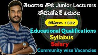 TSPSC Junior Lecturers Notification 2023 | Full Details | Qualifications | Syllabus | Salary| #tspsc