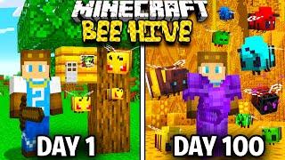 I Survived 100 Days inside a BEE HIVE in Minecraft!