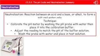 OCR Gateway A C3.3.2   pH Scale and Neutralisation Summary