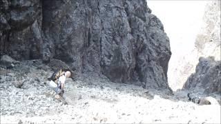 great stone chute, black Cuillins, Skye, west Scotland