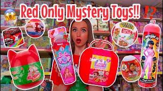 Shop with me for *RED ONLY* Mystery Toys Challenge!!⁉️ *JACKPOT!!* | Rhia Official