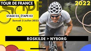 Tour de France 2022 - Parcours / Route Etape 2 - Roskilde - Nyborg - 2 Juillet 2022