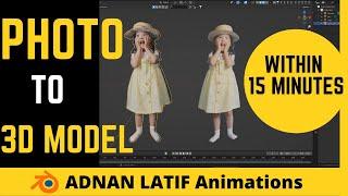 how to convert photo into 3d model in blender || 2d image to 3d model blender