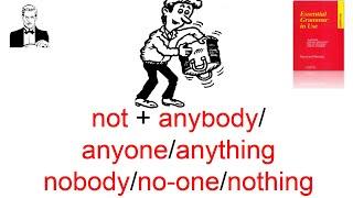 Отрицания с 'not + anybody /anything; nobody /no-one/nothing'.