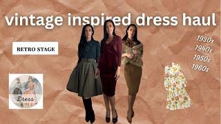 vintage inspired dress haul | Retro Stage elegant fall & winter fashion