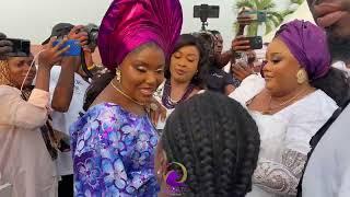 BIOLA BAYO GREETS ACTORS AT HER MOTHER’S BURIAL CEREMONY IN LAGOS