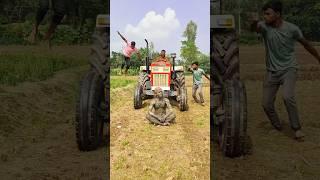 Statue in front of tractor