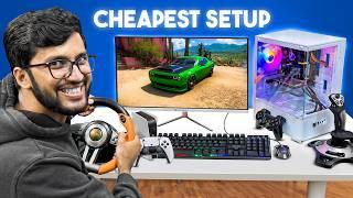 MAKING THE ULTIMATE CHEAPEST GAMING SETUP (WITH CHEAP RACING WHEEL, PS5, XBOX, PC, JOYSTICK)