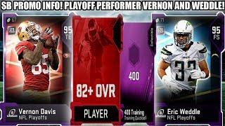 SUPER BOWL PROMO INFO! PLAYOFF PERFORMERS WEDDLE AND VERNON DAVIS! | MADDEN 19 ULTIMATE TEAM