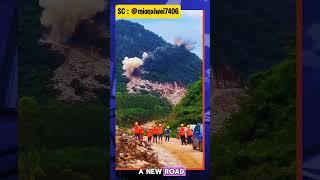 Mountain blasted #construction  #newroad #builder  #houseconstructionbuilding  #buildingconstruction
