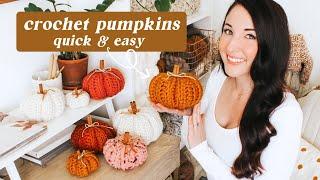 Crochet Pumpkins with Me!  Super Quick & Easy Tutorial + Cozy Crochet Vlog