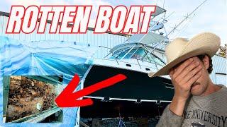 NO ONE COULD HAVE EXPECTED THIS | 2000 Pursuit 3400 Boat Restoration | Full Hullside Repair PART ONE