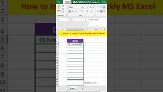 #shorts How to Insert Date Quickly MS Excel || Auto fill excel || #sssci2022