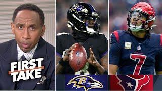 FIRST TAKE | Stephen A. Smith predicts to Ravens vs Texans: Lamar or CJ Stroud will win?