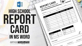 High School Report Card & Result Sheet Format in MS Word