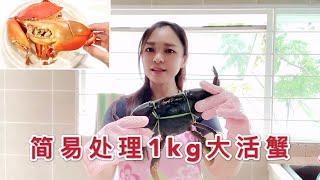 如何处理1kg大螃蟹 活蟹 How to Kill a Live Crab Humanely | How to Clean & Prepare a Mud Crab 劏蟹 | 清蒸螃蟹