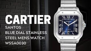 Cartier Santos Blue Dial Stainless Steel Mens Watch WSSA0030 Review | SwissWatchExpo